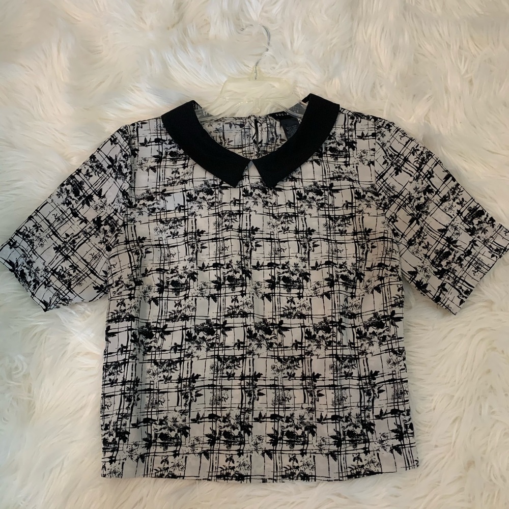 Black & white blouse